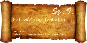 Szilvássy Izabella névjegykártya