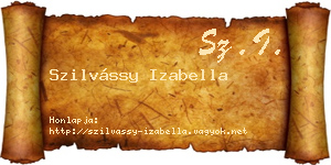 Szilvássy Izabella névjegykártya